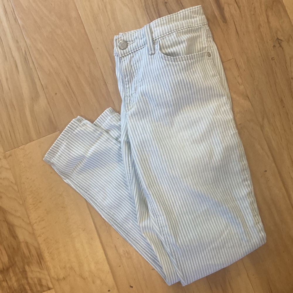 Anthropologie Level 99 Liza stripe jeans skinny 27 waist